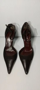 Anne Klein New York Women’s Brown Suede/Leather Ankle Strap Heels Size 5.5M - Picture 1 of 5