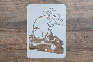 Stencil Topolino con Formaggio Vintage Shabby Stencil Pittura ST-1010670 - Foto 1 di 5