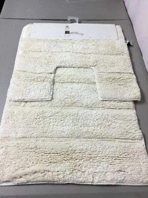 Chesapeake Merchandising Montaro 2 pc. Cotton Bath Mat Rug Set Ecru #124V - Image 1 of 4