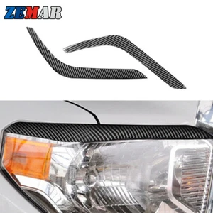 Pegatina de fibra de carbono para cubierta de párpados de faros para Toyota Tundra 2014-2018 - Imagen 1 de 12