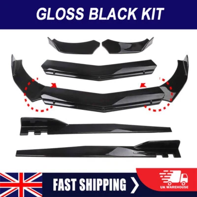 Side Skirt Splitter + Front Bumper Lip Spoiler Body Kit For Ford Focus RS ST MK2