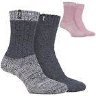 Jeep - 2 Pairs Womens Thick Cable Knit Wool Boot Socks | Outdoor Leisure Socks