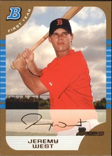 2005 Bowman Gold Boston Red Sox Baseball Card #173 Jeremy West FY