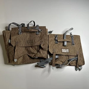 Lot 2 East German NVA Backpack Strichtarn Camo Rucksack DDR Army Military Bag - Picture 1 of 15