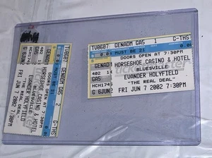 7.6.2002 Evander Holyfield (THE REAL DEAL) Fight Horseshoe Casino/2 Ticket Stubs - Bild 1 von 3