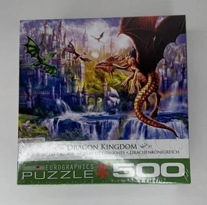 Eurographics 500 Piece Puzzle Dragon Kingdom Castle Fantasy - New Sealed - Picture 1 of 3