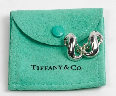 Tiffany & Co. Sterling Silver Infinity Figure 8 Omega Back Earrings See Desc - Image 1 of 4