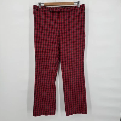 Ralph Ralph Lauren Red Tartan Plaid Pants Women’s Size 12 Vintage Straight Leg - Изображение 1 из 4