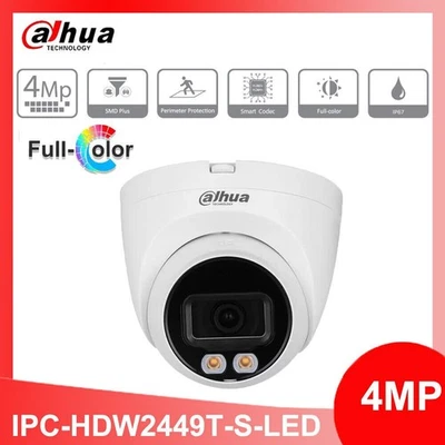 Dahua IPC-HDW2449T-S-LED 4MP Full Color Wizsense SMD+ Network IP Camera WDR IP67 - Image 1 of 4