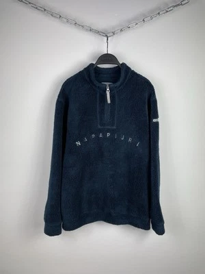 Pullover polar de peluche Napapijri Sherpa 1/4 cremallera logotipo grande para hombre talla L Foto 1 de 4