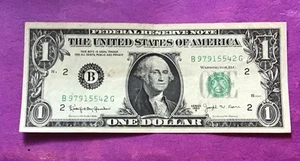 1963B JOSEPH W. BARR DOLLAR BILL B (N.Y.) 97915542 G - Picture 1 of 2