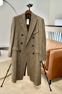 NEW Polo Ralph Lauren Made In Italy Herringbone DB Camel hair Coat  46R $2495 - Picture 1 of 10