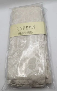Lauren Ralph Lauren 4er Set Off White Servietten Set Paisley Pergament 20x20 - Bild 1 von 3