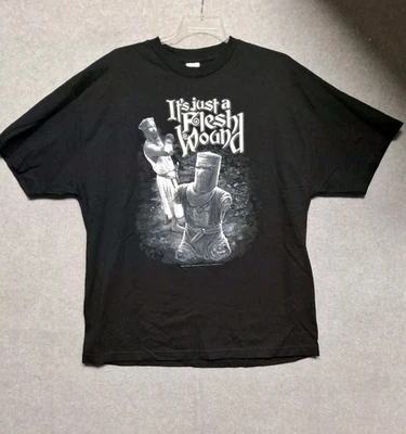 Monty Python It’s Just a Flesh Wound T-Shirt 2XL 2005 Black Cotton Graphic Tee - Image 1 of 4