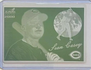 1/1 SEAN CASEY 2000 PACIFIC AURORA VINTAGE CARD PRINTING PLATE CINCINNATI REDS - Picture 1 of 2
