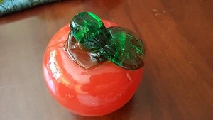 Cased Glass Fruit,Red Apple, with green stem - small - Picture 1 of 2