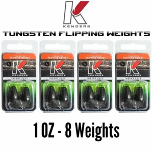 1 OZ  WATERMELON RED FLAKE - 4 Pack (8 Weights) TUNGSTEN Flipping Weights  - Picture 1 of 3