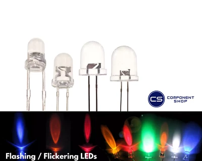 Ultra Bright Flashing / Flickering LEDs 3mm/5mm/8mm/10mm Multi Colour UK Seller - Image 1 of 4