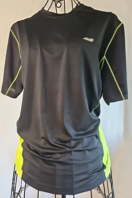 Avia Men's Sz Lg Black w/Volt Trim Short Sleeve Athletic Workout/Running Shirt - Image 1 of 4