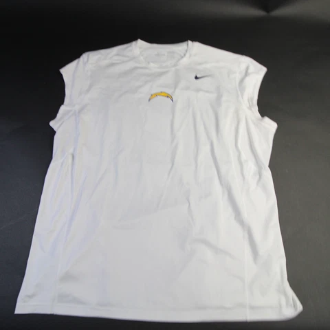 Los Angeles Chargers Nike Pro Dri-Fit Sleeveless Shirt Men's White/Gray Used Cover