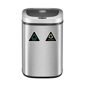 80L Motion Sensor Bin Dual Compartment Kitchen Smart Bin Stainless Steel Wast... - Picture 1 of 1