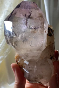 EXTREMELY RARE LARGE ANHUI AMETHYST GALAXY MIST PHANTOM QUARTZ CRYSTAL SCEPTER - Picture 1 of 12
