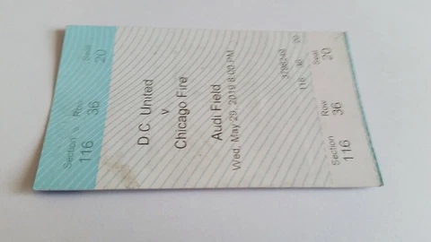 used ticket DC UNITED - CHICAGO FIRE 29.03.2019 Cover