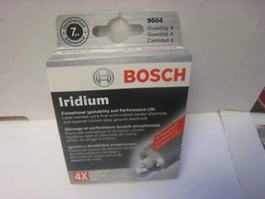 Box of 4 Iridium Spark Plugs Bosch 9604 Made Germany damaged outer box - Picture 1 of 6
