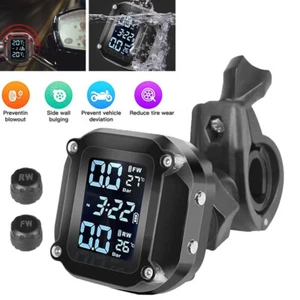 Motorcycle TPMS Tire Pressure Monitor External Digital Display USB Rechargeable - Picture 1 of 11
