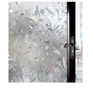 3D Static Glass Films Window Privacy Film Decorative Flower Sticker Anti-uv Peel - Picture 1 of 8