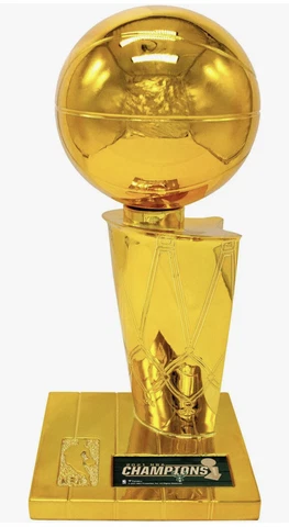 Bucks UnSigned 2021 Finals Champ 12" Rep Larry O'Brien Trophy w/Plate Cover