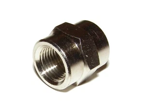 MUFFE Gewindefitting 1/8 Zoll Messing vernickelt Fitting Verbindungsstück - Picture 1 of 3