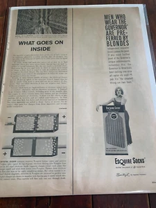 Vintage 1961 Govenor Esquire Socks Preferred By Blondes ad - Picture 1 of 1