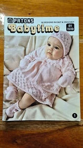 PATONS KNITTING & CROCHET PATTERN BOOK 611 - BABYTIME - 30 DESIGNS - 3 & 4 PLY - Picture 1 of 9