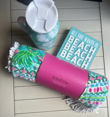🌴Lilly Pulitzer 🌴Round Beach Towel 🏖️🌊 in Pink Blossom Suite Views - NWT ‼️ - Image 1 of 4