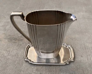 Forbes Silver, Silverplated Pitcher, & Poole Silver, Pewter Plate, 1890s vintage - Picture 1 of 5