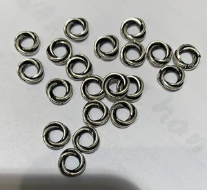 8mm Sterling Silver Double Ring beads 20 Pcs - Picture 1 of 2