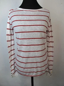 Club Monaco Linen Viscose Striped Long Sleeve Top Size S/P (JK) - Picture 1 of 7