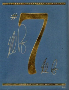 NOLAN RYAN SIGNED PROGRAM CELEBRATING HIS 7th NO HITTER / JSA COA - Picture 1 of 3