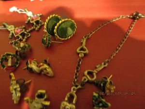 LOT OF JEWELRY--(5) PIERCED EARRINGS--(1) BRACELET--(2) CHARMS--#R33-2 - Picture 1 of 24