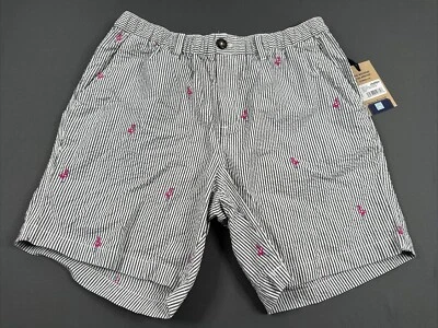 Pantalones Cortos Elásticos Seersucker 7” Grandes Nuevos con Etiquetas Chubbies The Flamingo Racers Foto 1 de 3