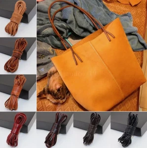 5 Meters Natural Genuine Leather Cords Beading m 3mm Flat/Round Rope Cord DIY AU - Picture 1 of 21