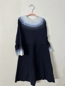 Janie And Jack Fair Isle Pulloverkleid dunkelmarineblau Größe 6 - Bild 1 von 5