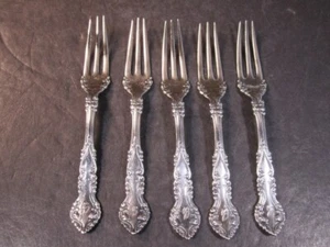 5 Antique 1847 A1 Silverplate Strawberry Fruit Forks 4.25" New Century Pattern - Picture 1 of 4