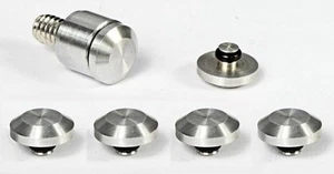 Billet Aluminum Cup Caps, Flat Top: 1/4" SAE Thread Size Pack of 4 - Picture 1 of 3