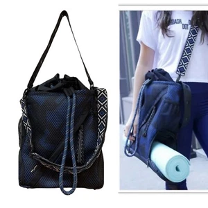 Go Dot Dash schwarz blau Camouflage Eimer Beuteltasche Yoga Fitness Reisetasche Umhängetasche Riemen gebraucht, in einwandfreiem Zustand - Bild 1 von 12