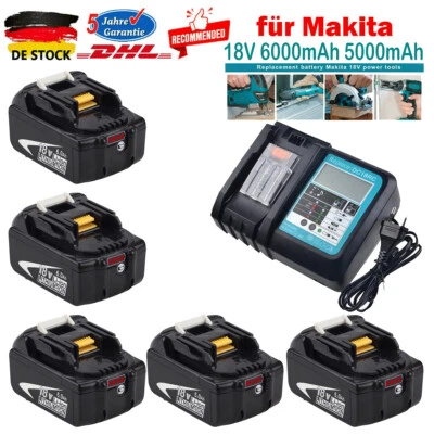 POWER WINGS Für Ersatzakku 18V Makita Akku BL1850B BL1830 BL1860B LXT400 Ladegerät