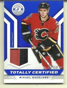2013-14 Totally Certified Jerseys Prime Blue #TCMBA Mikael Backlund/50 - Picture 1 of 1