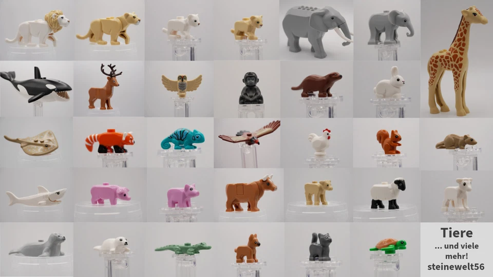 LEGO Tiere Tier Löwe Elefant Schwein Kuh Affe Schaf Hund Katze Zoo Bauernhof - Bild 1 von 1