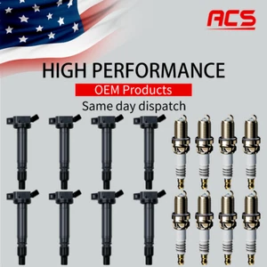 8X OEM Ignition Coil + Iridium Spark Plugs For Toyota Sequoia Tundra Lexus UF507 - Picture 1 of 15
